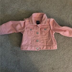 GAP Pink Cropped Jean Jacket